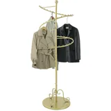 Spiral Kleiderständer Stabil Clothes Rack Kleiderstange Freistehend Gold Modern Spiralregal für Kleidung mit 30 kg Tragfähigkeit Kleideraufbewahrung für Schlafzimmer Flur Bad oder Geschäft (Gold)
