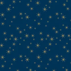Clairefontaine Geschenkpapierrolle Alliance 60g 50x0,70m, goldene Sterne auf blauem Hintergrund - Blau 211928C