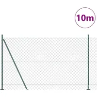vidaXL Zaunpfosten 10 x 1,5 m Grün/Stahl