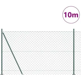 vidaXL Zaunpfosten 10 x 1,5 m Grün/Stahl