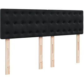 vidaXL Boxspringbett mit Matratze Schwarz 140x200 cm Samt
