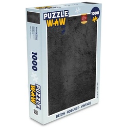 MuchoWow Puzzle Beton – Robust – Vintage – Rustikal – Grau – Schwarz, 1000 Puzzleteile, Foto-Puzzle, Bilderrätsel, Puzzlespiele, Klassisch bunt