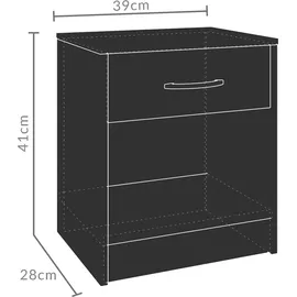 CASARIA Nachtschrank Kiel 41 x 39 x 28 cm Weiß