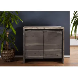 MASSIVMOEBEL24.DE Badschrank Akazie 70x40x60 grau lackiert PURE ACACIA #601