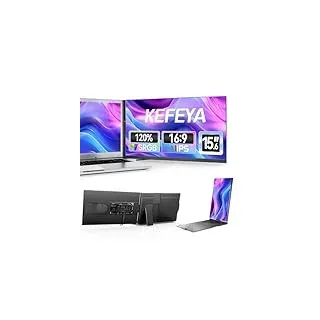 KEFEYA 15.6" Laptop Monitor Erweiterung für alle Laptops Upgraded Laptop Bildschirm Erweiterung 120% sRGB FHD 1080P IPS Laptop Screen Extender Plug und Play für Windows, Mac, Android