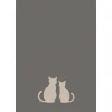 Ross Geschirrtuch KATZENDUETT (BL 50x70 cm) - grau - BL 50x70 cm