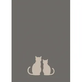 Ross Geschirrtuch KATZENDUETT (BL 50x70 cm) - grau - BL 50x70 cm