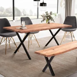 Wohnling Esszimmertisch 140 x 76 x 80 cm braun/schwarz
