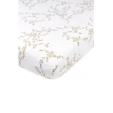 Meyco Branches Spannbettlaken für die Babywiege (Bettlaken aus 100% Jersey-Baumwolle, extra weich, bequem und atmungsaktiv, perfekte Passform durch Rundum-Gummizug, Größe: 40 x 90 cm