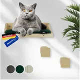 Rohrschneider Katzen-Kletterwand Kletterwand Katzen, Wandelement mit Katzenbett und 2 x Katzentreppe grün