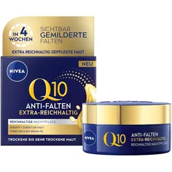 NIVEA Q10 Anti-Falten EXTRA-REICHHALTIG Reichhaltige Nachtpflege Nachtcreme 50 ml