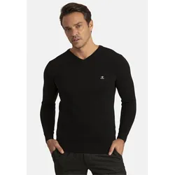 V-Ausschnitt-Pullover SIR RAYMOND TAILOR "Liva", Herren, Gr. M, schwarz, 100% Baumwolle, unifarben, casual, normal, V-Ausschnitt, Langarm, Pullover, mit elegantem V-Ausschnitt