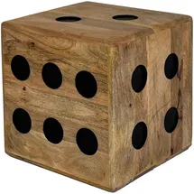 FineBuy Sitzwürfel Mango Massivholz 41 x 41 x 41 cm Braun