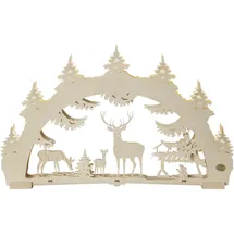 SAICO 3D-Lichterbogen LED Deko Holz Waldlichtung 52 cm warmweiß