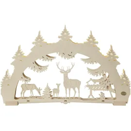 SAICO 3D-Lichterbogen LED Deko Holz Waldlichtung 52 cm warmweiß