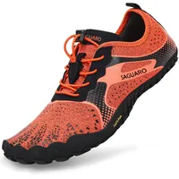 SAGUARO Barfuss Schuhe Damen Barfußschuhe Herren Zehenschuhe rutschfest Atmungsaktive Barefoot Shoes Indoor & Outdoor Barfussschuhe mit Breiter Zehenbox & Zero Drop Solhe, Upgrade Orange, 40 EU - 40 EU