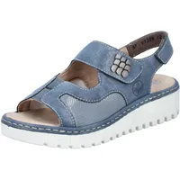 Rieker Damen V1389 Keilsandaletten, Blau, 36 EU