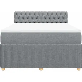 vidaXL Boxspringbett 140 x 200 cm Hellgrau