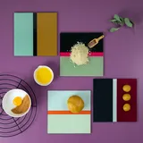 REMEMBER Küchenglasplatte klein Nr. 10 - 21.5 x 21.5 cm - hitzebeständig mit Rutschschutz