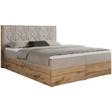 MKS Boxspringbett 160 x 200 cm H4 Beige