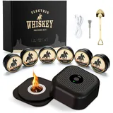 Elektrischer Whisky Smoker Set mit 6 Holzchips, Wiederaufladbare Cocktail Smoker Kit, Saturn S-moker- Full Kit for Bourbon, Drink Smoking - Geschenk für Vater, Ehemann