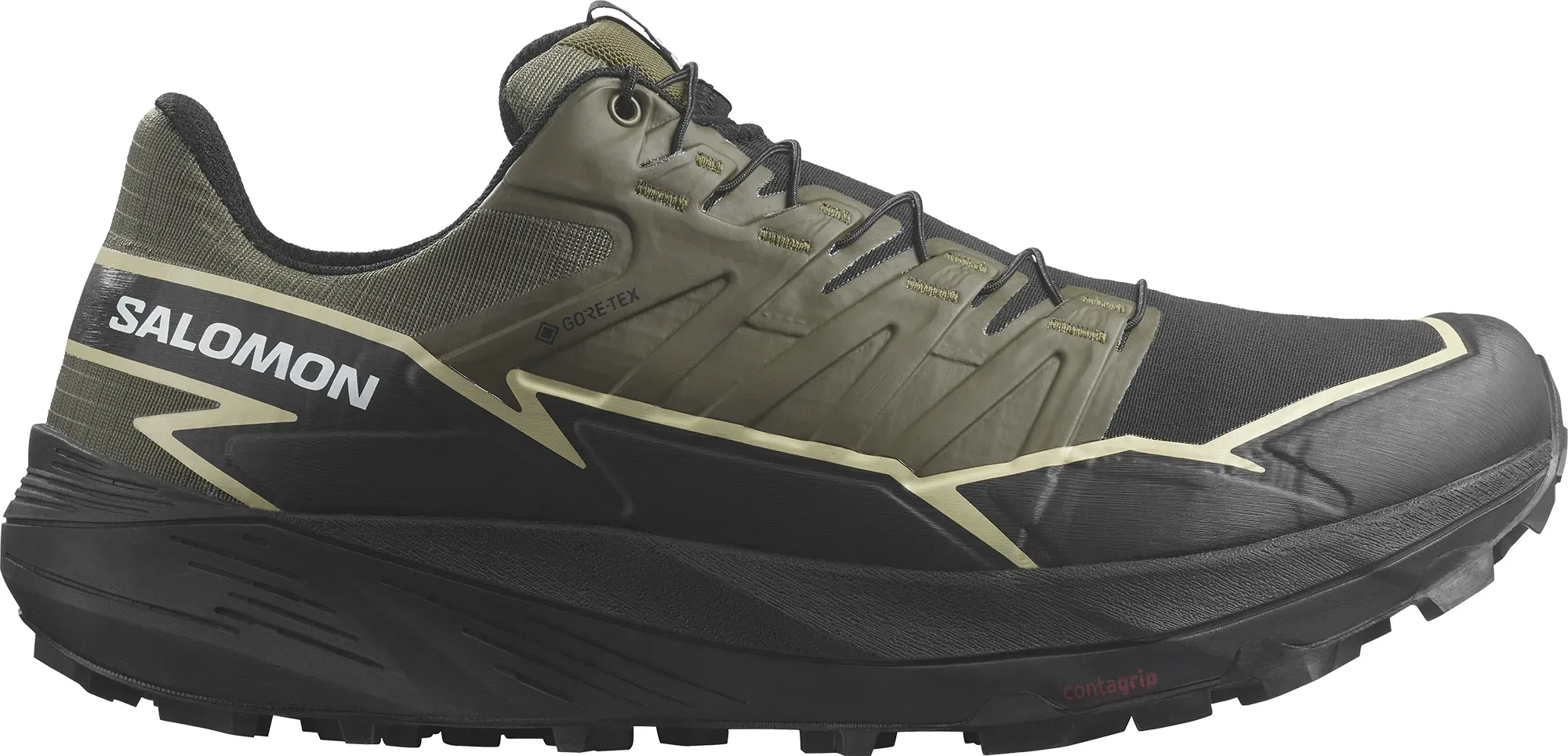 Salomon Herren Thundercross GTX Trailrunningschuh - 46 2/3 - Olive Night/Black/Alfalfa