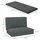 Homcom Bodensessel 3-in-1 Polyester 138 x 60 x 270 cm Dunkelgrau
