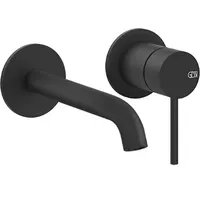 GESSI 316 Flessa Waschtisch-Wand-Einhebelmischer 146-116mm - schwarz matt