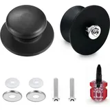 iguTrail 2 Stück Topfdeckelgriff, Topfgriffe mit Kleiner Schraubenzieher, Hitzebeständiger, Topfdeckel Knopf Ersatz für Topfdeckel mit Löchern