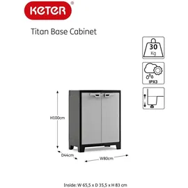 KETER Titan Schwarz und grau, 100 cm, - Schwarz