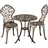 Tectake Bistroset 3-tlg. Schwarz/Grau