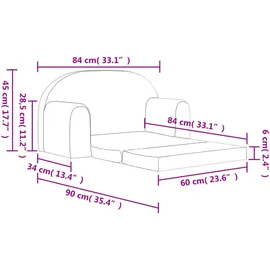 vidaXL Kinder-Schlafsofa 2-Sitzer Rosa Weicher Plüsch