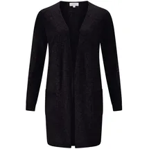 CASH-MERE.CH Strickjacke in Grau-Dunkelgrau-Dunkles Anthrazit L