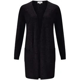 CASH-MERE.CH Strickjacke in Grau-Dunkelgrau-Dunkles Anthrazit L