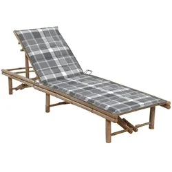vidaXL Garten-Sonnenliege mit Auflage Bambus