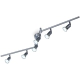 B.K.Licht - LED Deckenlampe schwenkbar, warmweiße Lichtfarbe, GU10 Fassung, LED Deckenleuchte, LED Lampe, Wohnzimmerlampe, Schlafzimmerlampe, Küchenlampe, Deckenstrahler, 120,4x12 cm, Titanfarbig