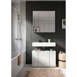 xonox.home Waschbeckenunterschrank Vira 82 x 56 x 34 cm Weiß Hochglanz