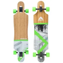 Apollo Twin Tip DT Longboard 40" aus mehrlagigem Holz für idealen Flex & Stabilität HELLGRÜN|grau|naturholzfarben 40"