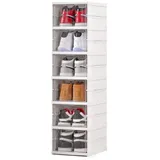 Yorbay Schuhbox 6er Set Stapelbarer Schuhorganizer Kunststoffbox, Schuhaufbewahrung, Installationsfrei für Schuhe bis Größe 46 (6 Ebenen)