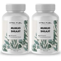 Shilajit Kapseln von XTRA FUEL | 400 Kapseln für 1.000mg Himalaya Extrakt pro Tag - Mumijo Shilajit Kapseln in Apothekenqualität mit verifizierten Erfahrungen - in Deutschland geprüft - 400 Stk 400 St