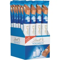 Lindt Schokolade LINDOR Vollmilch Schokoladen-Sticks | 24 x 40g Schokoladenriegel | zartschmelzende Alpenvollmilch-Schokolade | Pralinen-Geschenk | Schokoladen-Geschenk | Großpackung