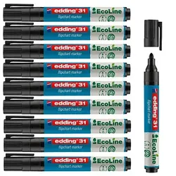 edding 31 Ecoline Flipchart-Marker schwarz 1,5 - 3,0 mm, 10 St.