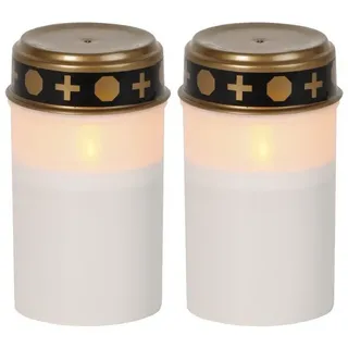 Star Trading LED Grablicht mit Timer Grabkerzen mit Batterie Grabkerze Serene, (1-tlg) Rot | Gr.: onesize