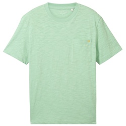 TOM TAILOR Herren Basic T-Shirt in Melange Optik, grün, Melange Optik, Gr. XL