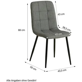 Homestyle4u Esszimmerstuhl 4er Set Grau