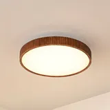 LINDBY LED Deckenlampe Velua Lindby, dimmbar, Holz dunkel, für Wohn- / Esszimmer, Holz, Modern, LED Deckenleuchte - 50 cm - 50 cm - 10 cm
