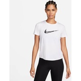 Nike Damen T-Shirt W NK ONE SWSH HBR DF SS TOP, WHITE/BLACK, XL