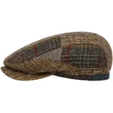 Stetson Mandeo Driver Patchwork Flatcap Mehrfarbige Schirmmütze Herren Herbst Winter Made in EU beige-braun XXL (62-63 cm) - XXL