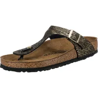 Birkenstock Unisex Gizeh Shiny Python Black, Microfibre Flip Flops, Schwarz, 38 EU - 38 EU