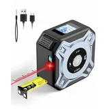 2-in-1-laser-maßband, 40-m-laser-entfernungsmesser Und 5-m-maßband, Wiederaufladbares Usb-c-lasermessgerät, Lcd-display, Mehrere Messmodi, M/zoll/ft, Für Heimwerker Und Heimdekoration, Ip56